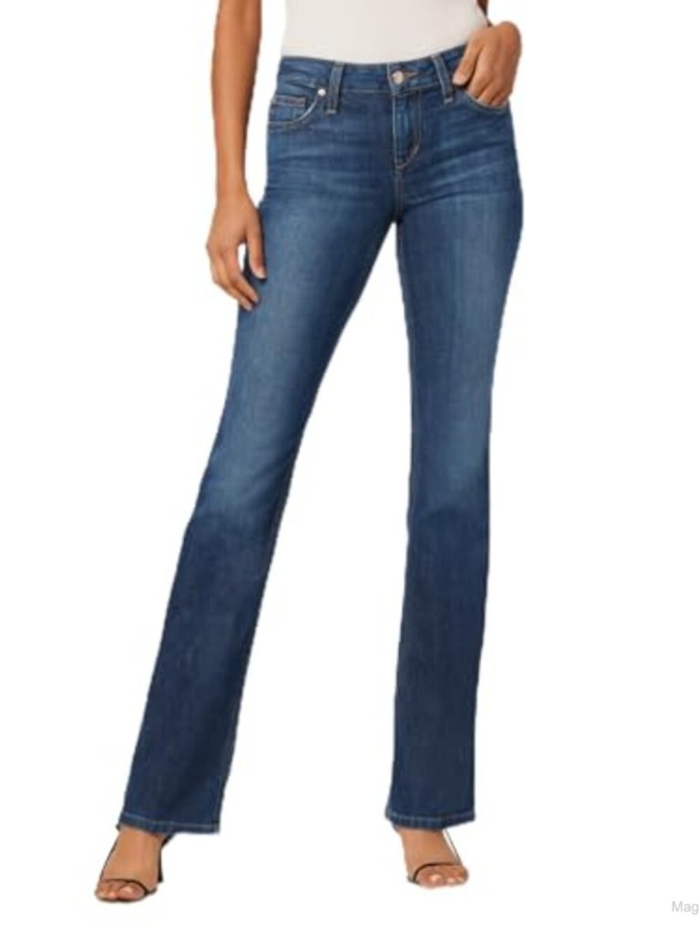 Curvy Mid Rise Bootcut Stretch Denim Jeans Flawless Technology